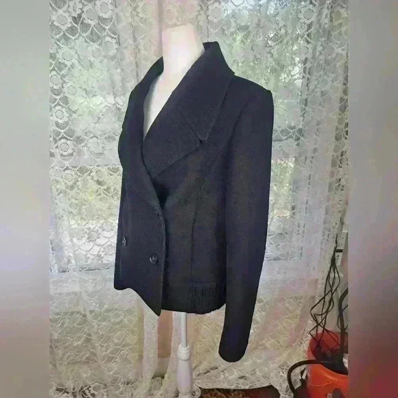 THEORY Wool Blend Black Double Breasted Short Peacoat Womens Jacket Size M - Picture 8 of 14